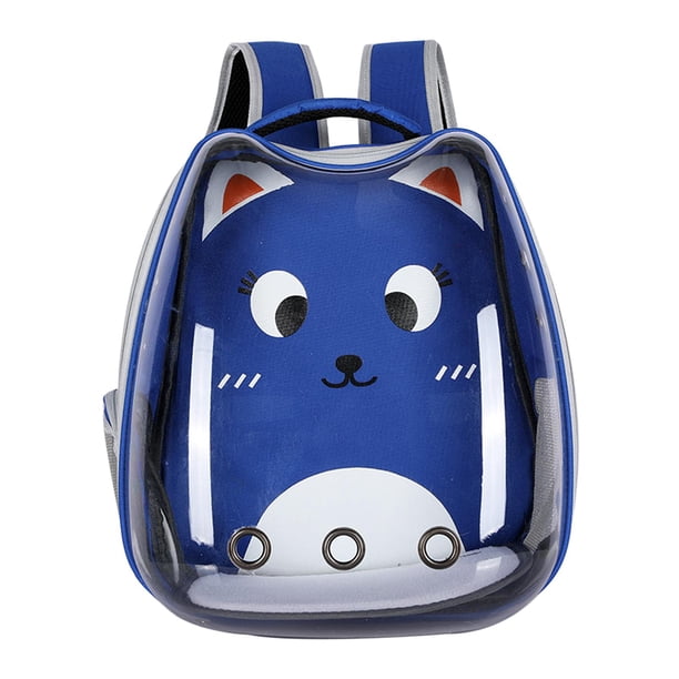 Mochila de burbujas Transparente jinwen Mochila grande portátil para mascotas Lindo Azul