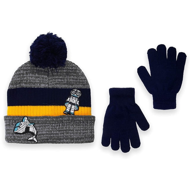 Ensemble Bonnet et Gants en Tricot Extensible Doux pour Garçons