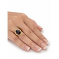 thumbnail image 3 of PalmBeach Jewelry Genuine Black Onyx Oval Cabochon Banded Halo Ring in 14k Gold-plated Sterling Silver, 3 of 5