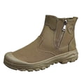 thumbnail image 2 of Mens Ankle Boots Canvas Round Toe Side Zip Boots Thick Cushioned Sole Comfort High‑Top Boots with Sturdy Outsole for Commuting Outdoor Activities, 2 of 9