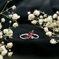 thumbnail image 6 of Rosec Jewels Lab Grown Ruby Diamond Stackable Ring - Nature Inspired Leaf Ring - AAAA Quality, 10K White Gold, US 6.00, 6 of 9