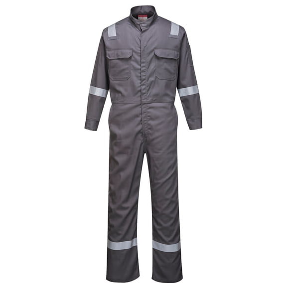 Portwest FR94 Men's FR Coverall, Lightweight Flame Resistant Bizflame 88/12 Iona Protective Workwear Gray, Large