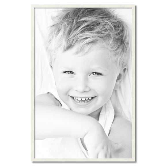 ArtToFrames 30" x 46" White Picture Frame, 30x46 inch White Wood Poster Frame (WOM-5140)