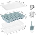 thumbnail image 2 of Ice Cube Tray with Lid and Freezer Storage Bin - Molds BPA Free Container | Scoop Easy Removable Bucket Large Mold Maker, Light Blue, 2 of 5