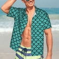 thumbnail image 5 of Lsque Aquamarine Glitter pattern Hawaiian Shirt for Men, Unisex Summer Beach Casual Short Sleeve Button Down Shirts-Medium, 5 of 9