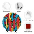 thumbnail image 4 of Disketp Colorful Arrow Graffiti Pattern Ceramic Plate Dinner Plates Bone China Decorative Plates Art Ceramic Ornaments for Wall Hanging Decoration -6in, 4 of 6
