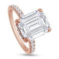 thumbnail image 5 of AFFY 3.50CT Center Emerald Moissanite Diamond Engagement Ring for Women 10K Solid Rose Gold-6, 5 of 7