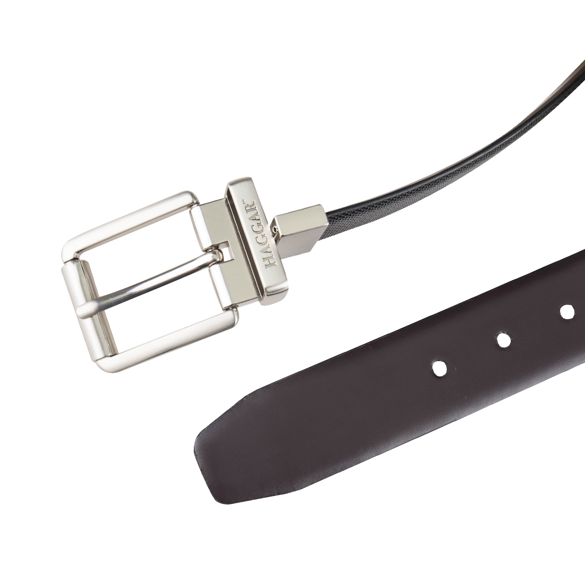 Haggar Men's Textured Reversible Two-in-One Belt