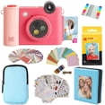 thumbnail image 1 of KODAK Smile+ 2-in-1 Digital Instant Print Camera & Printer Gift Bundle + Case + Zink 2x3 Sticky Back Photo Paper 20pk + Album + Sticker Frames + Hanging Frames + Sticker Sets + Markers - Fuchsia, 1 of 3