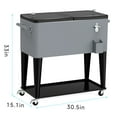 thumbnail image 6 of FreeLung 80QT Rolling Cooler Cart with Wheels Ice Chest Outdoor Backyard Coolers on Wheels Silver, 6 of 7
