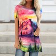 thumbnail image 2 of Camisetas de cuello redondo para mujer Camisetas con estampado vintage Camisetas de manga corta Blusa Tops Fridja  bn4339, 2 of 5