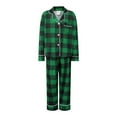 thumbnail image 6 of Family Matching Christmas Pajamas Sets Plaid Long Sleeve Button Down Shirt Top And Pants for Family Women Men Kids Baby Xmas Pjs Jammies Loungewear, 6 of 7