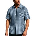 thumbnail image 2 of LIaqionyy Big and Tall Short Sleeve Shirt for Men's Plaid Dress Button down Casual Loose Tees Shirts with Pocket, 2 of 7