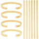 thumbnail image 1 of 6 piezas de pulseras de acero inoxidable 304 en blanco, de metal dorado, ajustables, con base simple, con estampado y grabado, finas tiras para brazaletes en blanco., 1 of 6