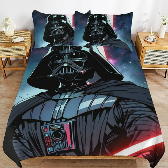 Darth Vader 3-Piece Full Bedding Set,Kids Bedding Bed Set with 1 Duvet Cover and 2 Pillowcases for Girls Boys Women Men