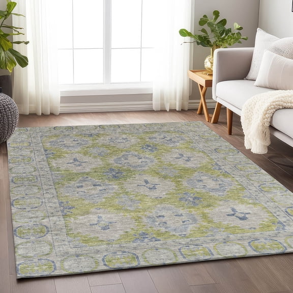 Addison Rugs Chantille Indoor/Outdoor Transitional Border Aloe Machine Washable Rectangle Rug, 10' x 14'