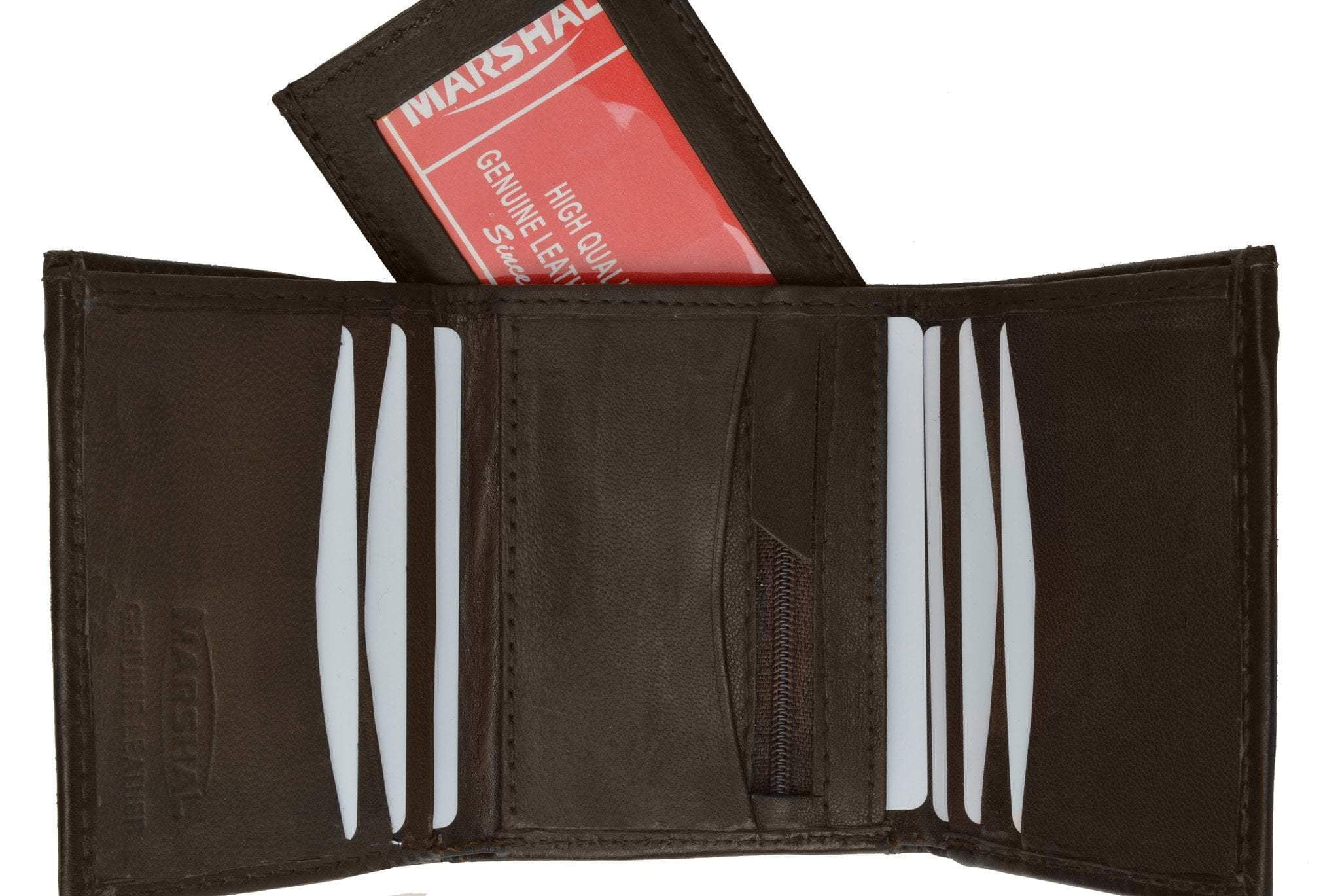 Trifold Lamb Leather Wallet W/Removable ID attached W/Hook and