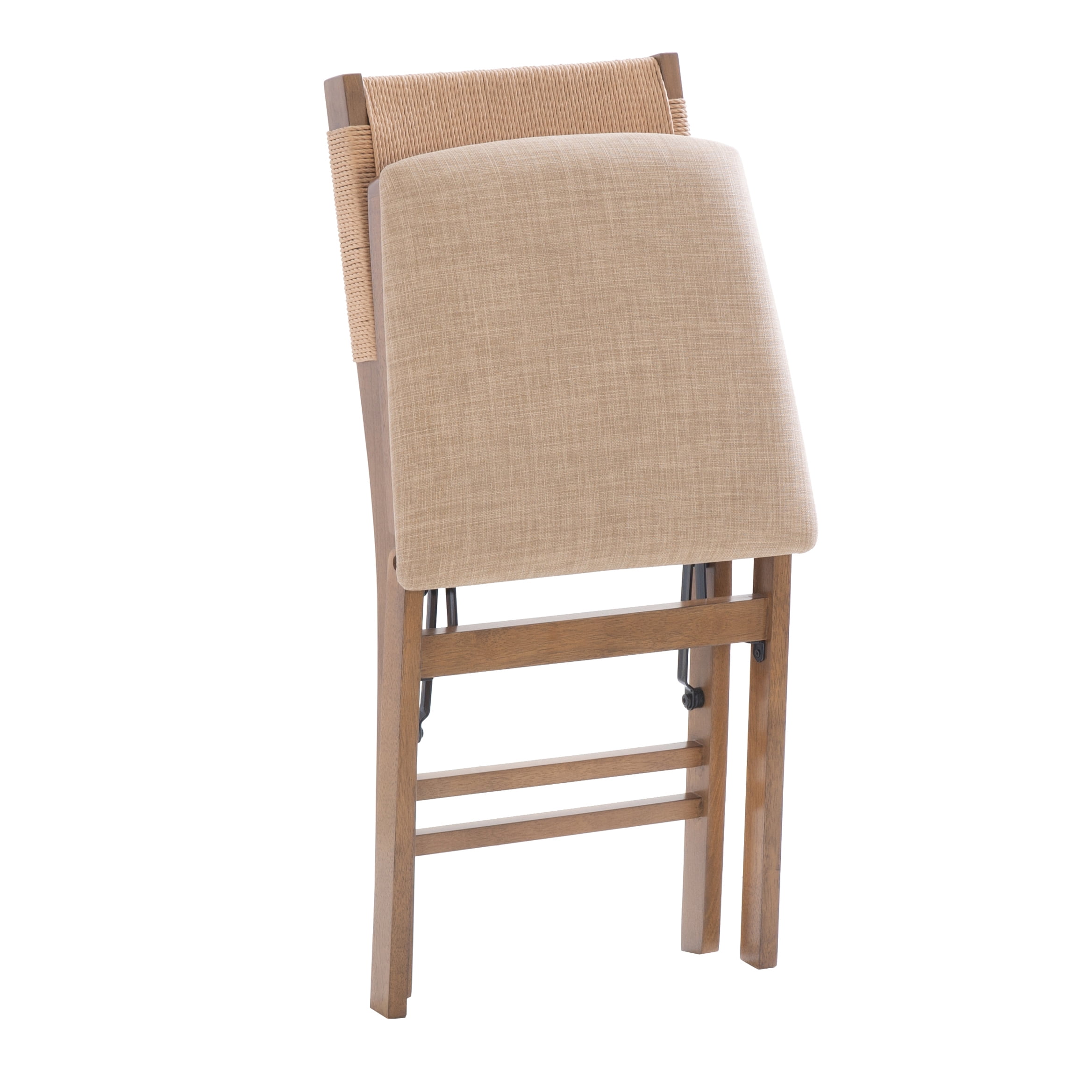 Linon Grenshaw Indoor Rope Folding Dining Chair, Set of 2, Natural