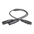 thumbnail image 1 of Cable divisor XLR, hembra a doble macho, 1 hembra a 2 machos, 3 pines, micrófono 15 centímetros, 1 of 9