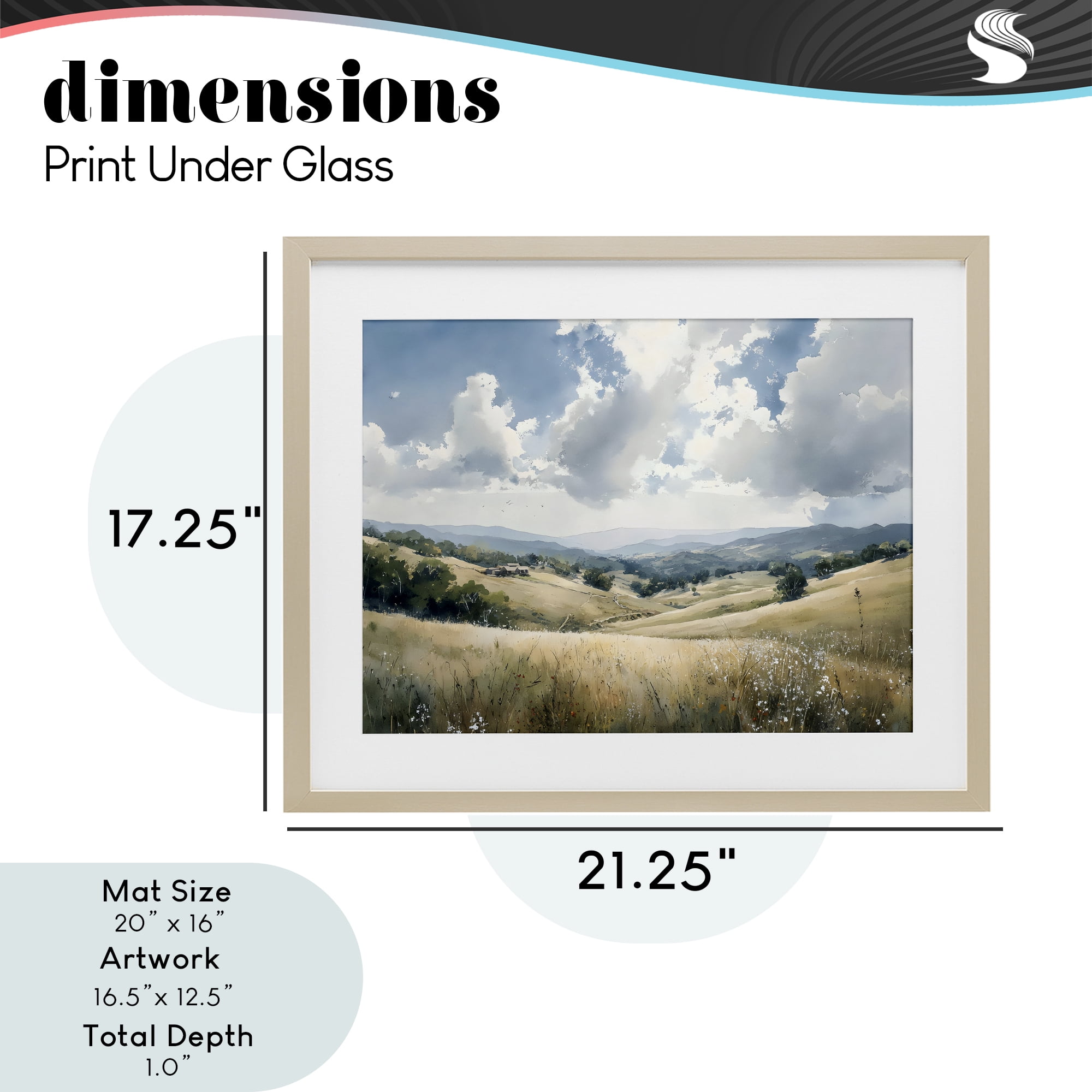 Stupell Industries Distant Hill House in Meadow Birch Framed Print Under Glass, design by Franklyn Gregory