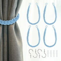 4Pcs Rope Curtain Tiebacks, 23.6" Hand-Woven Curtain Holdback, Light Blue