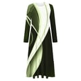 thumbnail image 3 of Womens Striped Dresses Casual Long Sleeve Crew Neck Loose Fit Ruffle Hem Flowy Long Dress With Pockets, 3 of 4