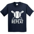 thumbnail image 3 of Inktastic Grunge Eat Sleep Baseball Repeat Youth T-Shirt, 3 of 5