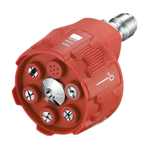 Pressure Washer Spray Nozzle with 6-in-1 Quick Changeover for Cleaning Concrete, Wood, Walls, and Cars