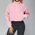 thumbnail image 4 of VoleFox Winter Fleece Jacket Women Long Sleeve Stand Collar Windproof Warm Running Hoodie Sweatsuit, 4 of 15