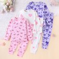 thumbnail image 2 of GCETTIC Little Girls Pajamas Girls Pajamas Toddlers Cotton Longsleeve Sleepwear Print Pjs Snug Fit Nightwear Purple,9-12 Months, 2 of 5