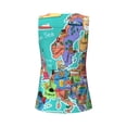 thumbnail image 5 of Xecao Cartoon Map Of Europe print women's scoop neck, loose-fit workout tank tops for the gym., 5 of 9