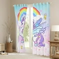 thumbnail image 3 of Erosebridal Kawaii Unicorn Curtains and Drapes(42x90),Magic Animal Blackout Curtains for Bedroom,Rainbow Stars Wings Curtains Pack of 2(42x90) For Girls,Microfiber Bedroom Decoration, 3 of 6