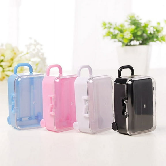 White mini roller travel suitcase candy box personality wedding candy box luggage trolley case candy toy small storage box