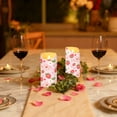 thumbnail image 6 of Strawberry Flower Love Flameless Candles 2 PCS with Remote Realistic Moving Flame LED Tapered Pillar Set for Home Decor, 6 of 7