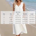 thumbnail image 2 of Guieoi Summer Dresses for Women under $10 Plus Size Solid-Color Cotton-Linen Dress Blue L, 2 of 3