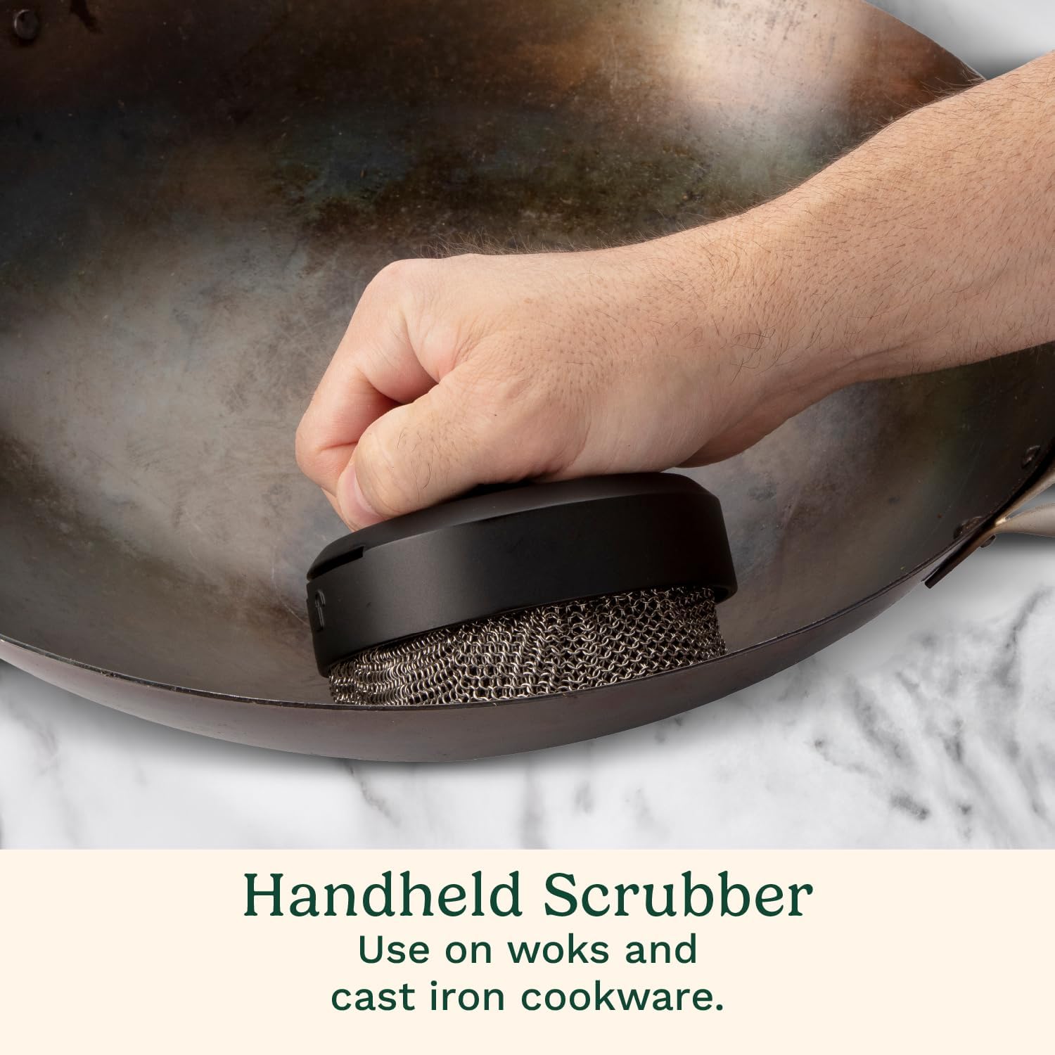 Cuisinart 3-in-1 Chainmail Grill Cleaner, Bristle-Free BBQ Scrubber