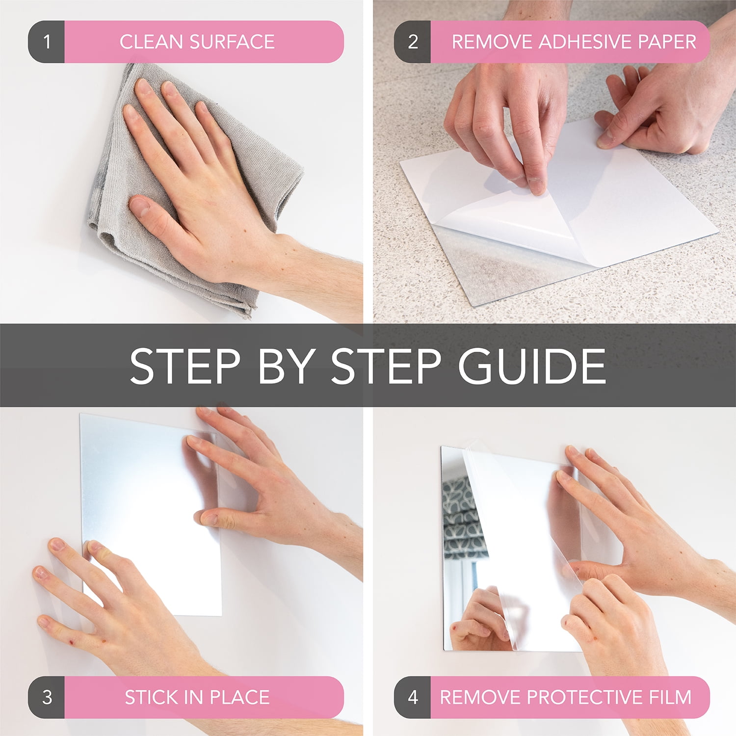 Buy Peel and Stick Mirrors for Wall [12 pk, 8 Inch x 8 Inch x 1 mm