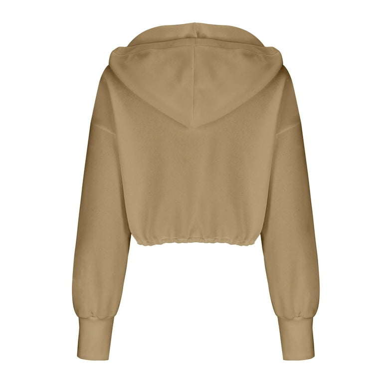 トップス andwang kirakira v neck hoodie Loose Sleeve Hoodie for Women Half Zip V Neck Crop Pullover