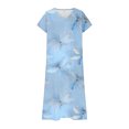 thumbnail image 4 of JSheng Women's Summer Casual Printed Dress Fashionable Short Sleeved V-neck Printed Comfortable Maxi Dress Multicolor XXL, 4 of 5
