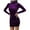 Purple, variant on gakvbuo Fall Dresses for Women Fashion Women'S Casual Long Sleeve Solid Ladies Golden Velvet Half High Collar Slim Dress