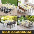 thumbnail image 5 of Yellow Watercolor Floral Table Cloths for 4 Foot Rectangle Tables, Spring Flower Abstract Art Patio Waterproof Elastic Fitted Tablecloths, Washable Rectangular Table Cover for Camping, 5 of 8