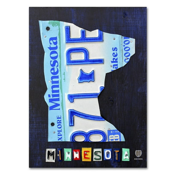 Trademark Fine Art 'Minnesota License Plate Map' Canvas Art by Design Turnpike