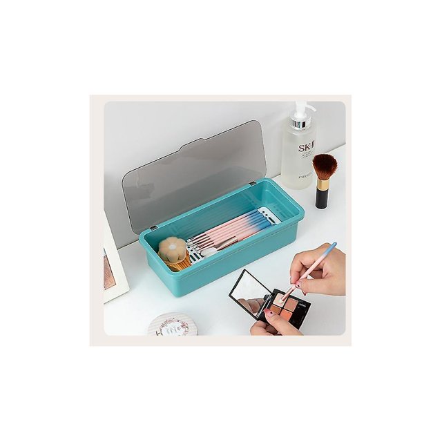 Caja de almacenamiento de brochas de maquillaje CHAO cubo de almacenamiento portátil color azul