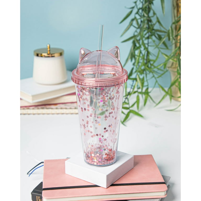 Cute Cat Tumbler With Dome Lid And Straw, Double Walled Plastic Water  Bottle, Shiny Glitter Sequin Decor Kawaii Water Cups, Summer Winter  Drinkware, Travel Accessories, Gifts - Temu