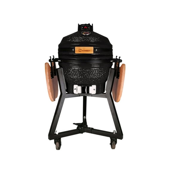 Icon Best 16-inch Kamado Charcoal Grills With Extra Bonus of Accessories – Black