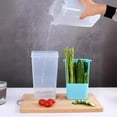 thumbnail image 3 of GIXUSIL Plastic Cilantro Storage Container,1 Pcs Clear Fresh Herb Keeper,Reusable Divider Vegetable Keeper,Multipurpose Asparagus Saver,Cilantro Organizer,for Refrigerator Kitchen (Blue), 3 of 7