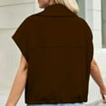 thumbnail image 5 of Womens Vests Plus Size Fall Sleeveless Coat Zip Up Outerwear with Pockets(Brown S), 5 of 6