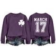 thumbnail image 2 of Pounoo St. Patricks Day Long Sleeve Shirts for Women Oversized Letter Print Crewneck Irish Sweatshirts Saint Patty's Pullover Tops Gift, 2 of 6