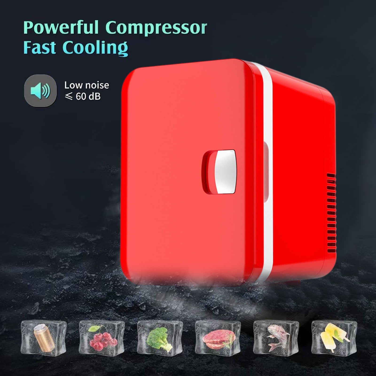 YIMWNYI Mini Fridge Compact Refrigerator, Small Cools Fast, Energy-Efficient for Bedroom, Travel, Dorms, Quiet Operation, Portable Cooler