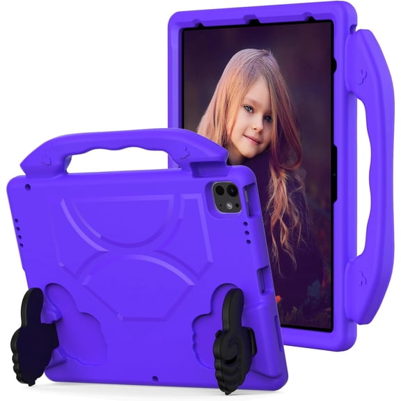 HCTian Kids Case for iPad Pro 13 Inch M4(2024)/Air 13-inch (M2) 2024, Lightweight EVA Kid Friendly Shockproof Cute Protective Case, with Handle Stand Heavy Duty Cover